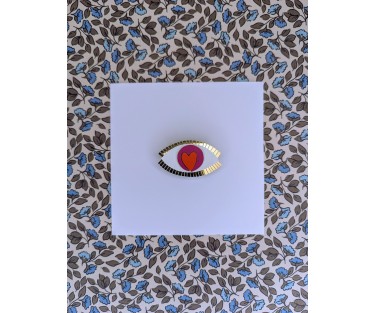Broche Oeil pour Oeil fushia