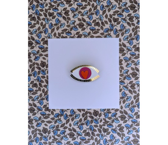 Broche Oeil pour Oeil fushia
