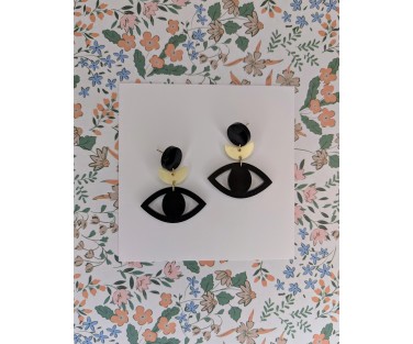 Boucles d'oreilles noires Olimpia