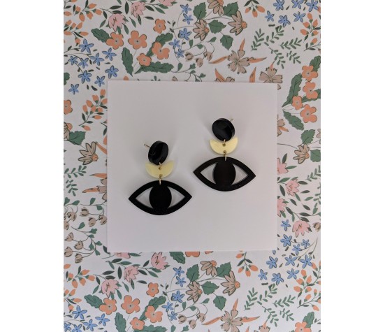 Boucles d'oreilles noires Olimpia