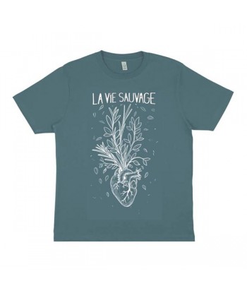 T-shirt Unisexe Coeur Floral Blue dusc