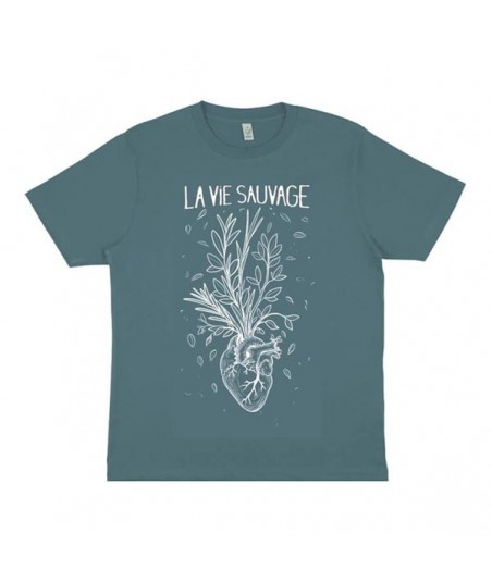 T-shirt Unisexe Coeur Floral Blue dusc