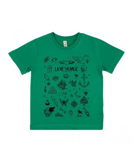 T-shirt Enfant Tattoo Vert