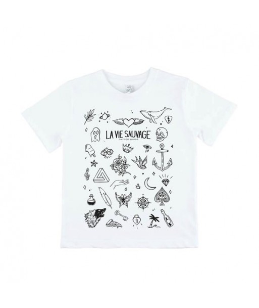 T-shirt Enfant Tattoo Blanc T-shirt Enfant Tattoo Blanc