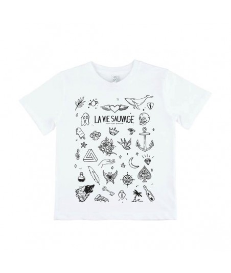 T-shirt Enfant Tattoo Blanc