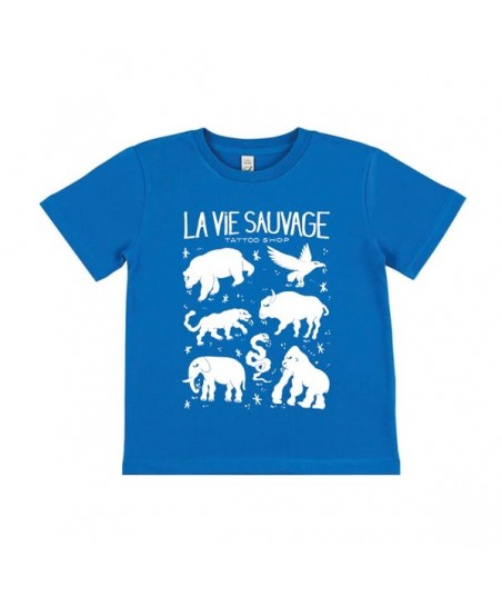 T-shirt Enfant Animaux Bleu