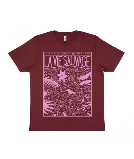 T-shirt Unisexe Jungle bordeaux