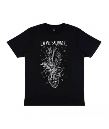 T-shirt Unisexe Coeur Floral noir