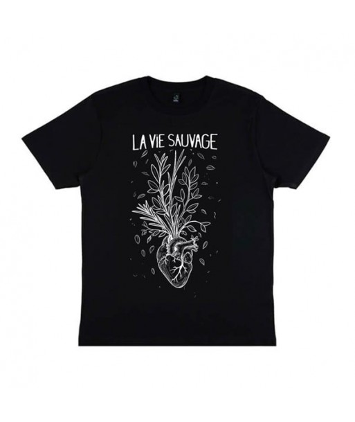 T-shirt Unisexe Coeur Floral noir T-shirt Unisexe Coeur Floral noir