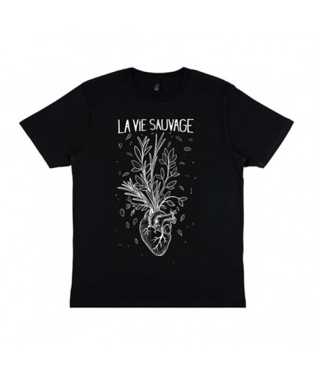T-shirt Unisexe Coeur Floral noir