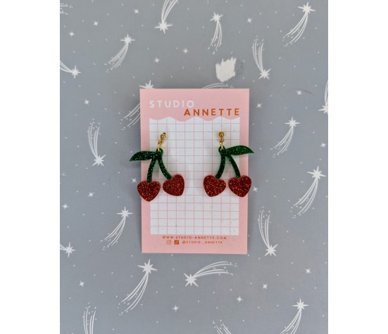Boucles D'oreilles Cherry Hearts