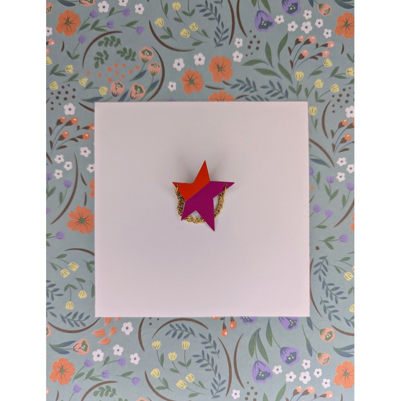 Broche Rock Star coloris fushia Broche Rock Star coloris fushia