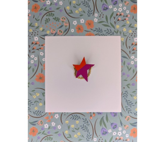 Broche Rock Star coloris fushia