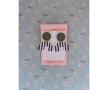 Boucles D'oreilles Louisette - Stripes N&B