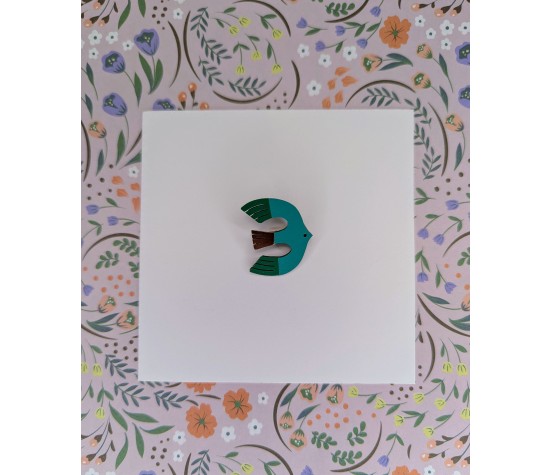 Broche Birdy vert tendre