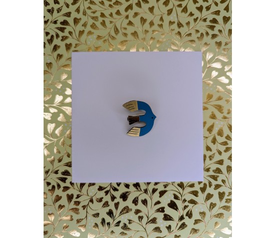 Broche Birdy bleu